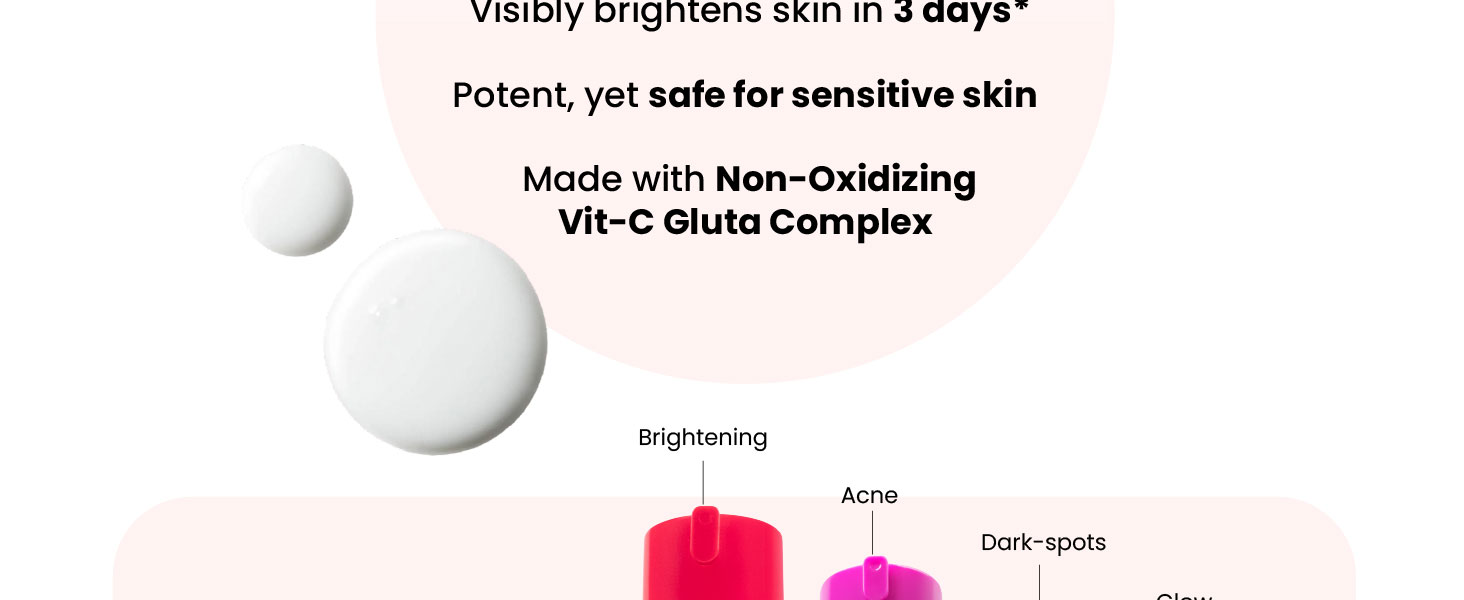 Foxtale 10% Vitamin C-Glutathione Brightening Face Serum for Glowing Skin, Treats Dark Spots, Pigmentation & Dullness, Beginner & Sensitive Skin Friendly | All Skin Types | Women & Men | 30ml