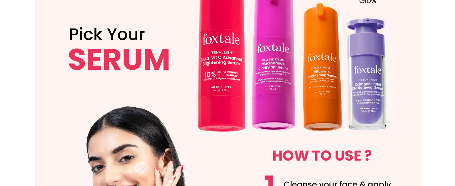 Foxtale 10% Vitamin C-Glutathione Brightening Face Serum for Glowing Skin, Treats Dark Spots, Pigmentation & Dullness, Beginner & Sensitive Skin Friendly | All Skin Types | Women & Men | 30ml