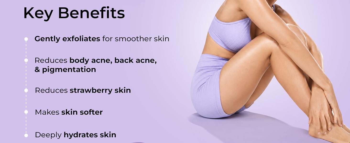 Hula Hoop Exfoliating Body Wash with 2% Salicylic Acid & Zinc PCA | Reduces Body Acne, Strawberry Legs & KP | Exfoliates & Hydrates to Reveal Smooth & Bump-Free Skin | 250ml