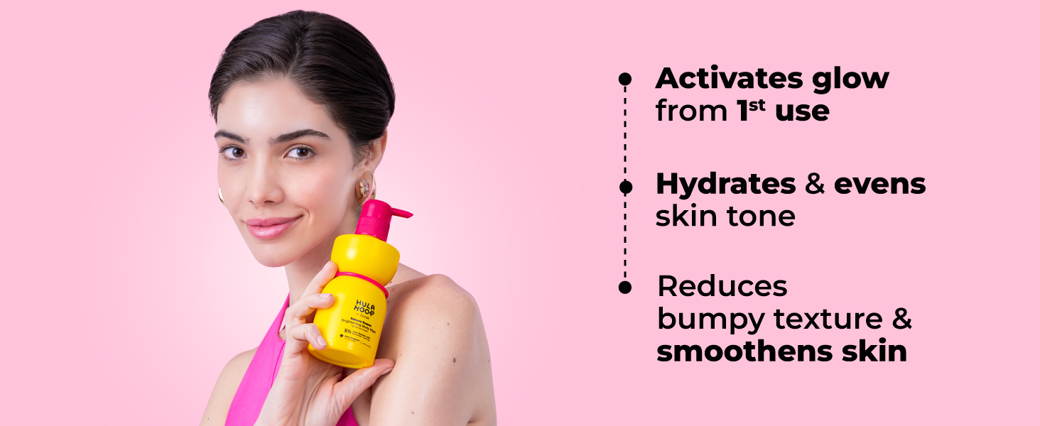 Hula Hoop Brightening Body Wash by Foxtale | Lactic Acid & Niacinamide | Reduces tan from 1st wash | Brightens & Evens Out Skin Tone | Floral Sakura Scent| for Men & Women | 250ml