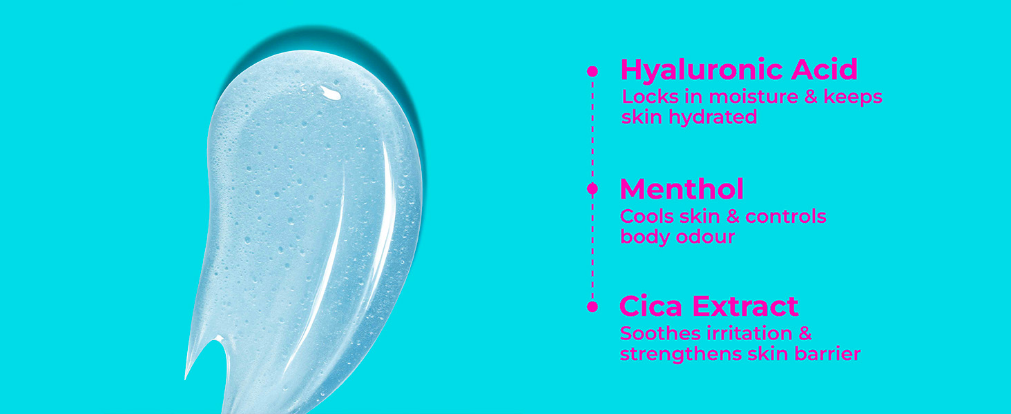 Hula Hoop HydraLock Body Wash by Foxtale | 24Hrs Hydration | Hyaluronic Acid + cica Extract + Menthol | Cleanses, Hydrates, & Repairs Skin | 6+ Hours Odor Protection + Fresh Aqua Scent | 250ml