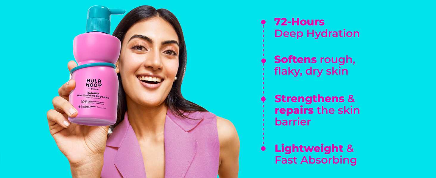 Hula Hoop Ultra Nourishing Body Lotion with Ceramides & Pentavitin | 72hr of Moisturization | Nourishes, hydrates, and strengthens skin barrier | for Dry skin, Men & Women | 200ml