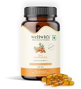 Wellwith (Ayuzera) Sea Buckthorn Berry Oil Vegan Omega 7 500mg, 30 Veg HPMC Capsules (Pack of 1), 15-Day Supply | Seabuckthorn Capsules rich In Omega 3, 6, 7 & 9 For Muscle, Bone, Heart & Skin