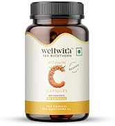 Wellwith (Ayuzera) Sea Buckthorn Berry Oil Vegan Omega 7 500mg, 30 Veg HPMC Capsules (Pack of 1), 15-Day Supply | Seabuckthorn Capsules rich In Omega 3, 6, 7 & 9 For Muscle, Bone, Heart & Skin