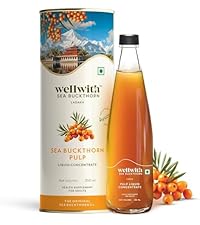 Ayuzera (Wellwith) Himalayan Sea Buckthorn Pulp Concentrate 300ml | Cold-Pressed | Makes 50 Glasses | Natural Vitamin C, Omega 3 6 7 9, Antioxidants | Immunity, Skin Glow & Gut Health Support | Juice Seabuckthorn