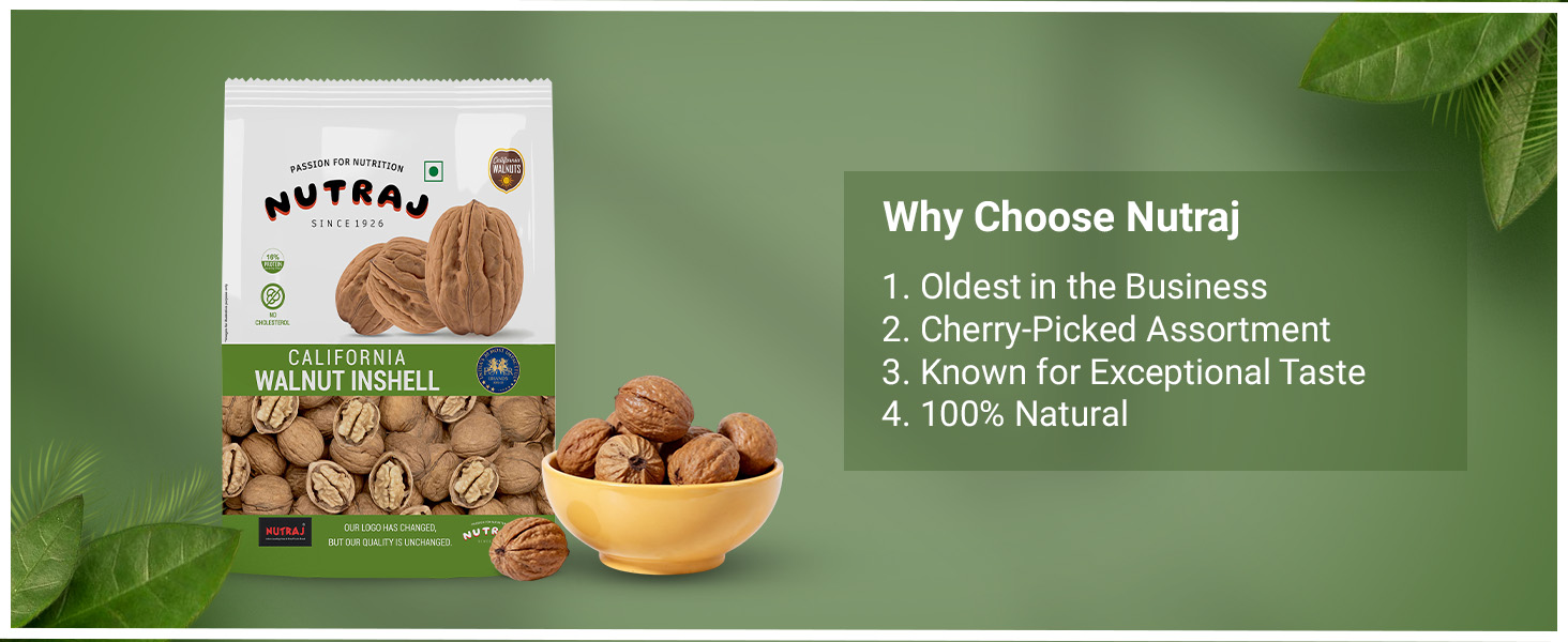 Nutraj California Inshell Walnuts,Raw 1000g