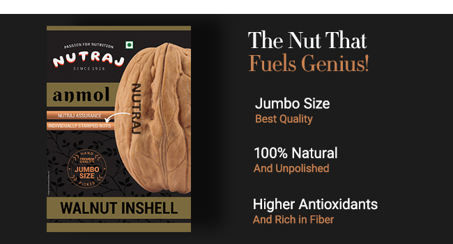 Nutraj Anmol Walnuts Inshell 1kg Pack | Akhrot | Dry Fruits | Nuts