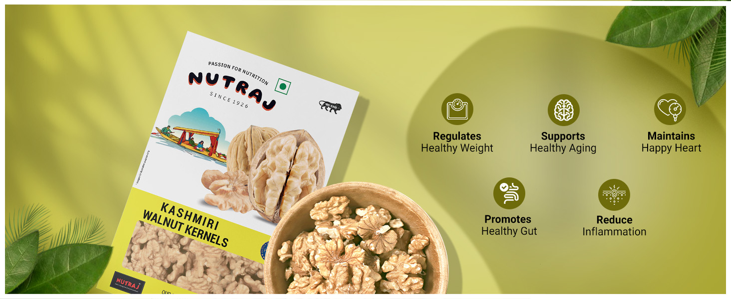 Nutraj Kashmiri Walnut Kernels 250g Without Shell | Akhrot Giri | Dry Fruits | Nuts
