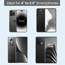 Ambrane 360° Rotation, Foldable Design Mobile Stand with Stable Metalic Round Base, Multiple Height & Angle adjustments Compatible with Smartphones, Tablets, Kindles & iPad (Twistand 360, Black)