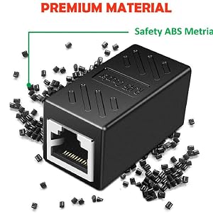 FEDUS Pack -2, RJ45 Coupler Ethernet Coupler Cat7, Cat6 Cat5e RJ45 8P8C Inline lan Coupler Ethernet Extender Adapter Adsl Extension Jointer Extending the Ethernet Cables Female to Female Connector