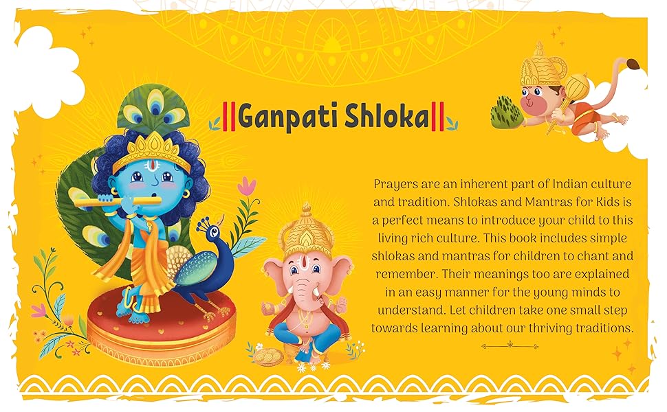 Shlokas And Mantras For Kids | Age 2–6 Years | Sanskrit Shloka - Bilingual (English & Hindi) | Devotional & Spiritual | Illustrated Board Book | Indian Culture | Children Moral Values | Latest Edition
