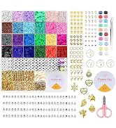 curve creation Bracelet Making Kit for Girls Jewellery Making Kit with Clay Beads Letter Beads Unicorn & Rainbow Charms Crystal Beads Elastic String & Scissors Friendship Bracelet Craft Kit for Kids