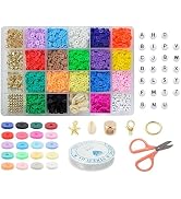 curve creation Bracelet Making Kit for Girls Jewellery Making Kit with Clay Beads Letter Beads Unicorn & Rainbow Charms Crystal Beads Elastic String & Scissors Friendship Bracelet Craft Kit for Kids