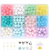 Ambitieux DIY Bracelet Making Kit – 575+ Beads Jewelry Set with Glass, Double, Charms Pendants Accessories, Evil Eye, Elastic Thread, Cutter & Jute Bag – Craft Kit for Girls, Kids & Adults birthday 2 3 4 5 6 7 8 9 years (Crackle)