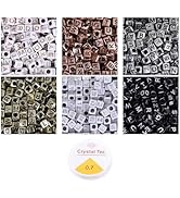 Ambitieux DIY Bracelet Making Kit – 575+ Beads Jewelry Set with Glass, Double, Charms Pendants Accessories, Evil Eye, Elastic Thread, Cutter & Jute Bag – Craft Kit for Girls, Kids & Adults birthday 2 3 4 5 6 7 8 9 years (Crackle)