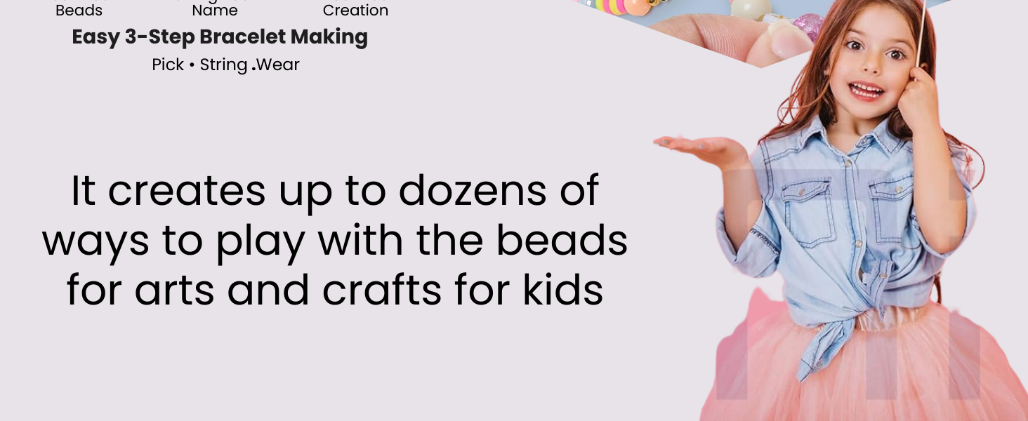 Niwlix Bracelet Making Kit, Jewellery Making Kit for Kids DIY Bead Set Making, Toys for Girls Age 6-12 Years Old Diwali Gifts for Girls