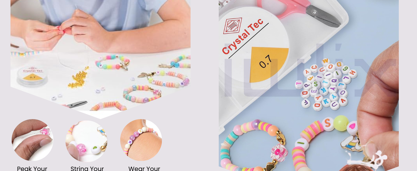 Niwlix Bracelet Making Kit, Jewellery Making Kit for Kids DIY Bead Set Making, Toys for Girls Age 6-12 Years Old Diwali Gifts for Girls