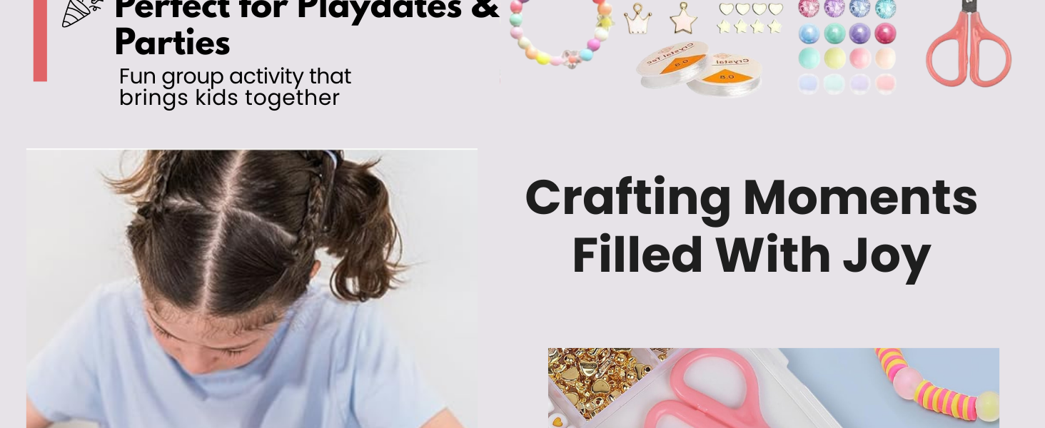 Niwlix Bracelet Making Kit, Jewellery Making Kit for Kids DIY Bead Set Making, Toys for Girls Age 6-12 Years Old Diwali Gifts for Girls