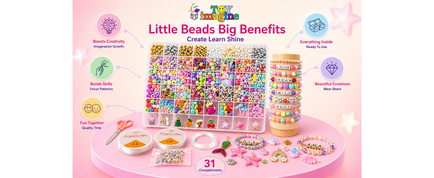 Toy Imagine DIY Bracelet Making Kit for Girls Ages 6–14