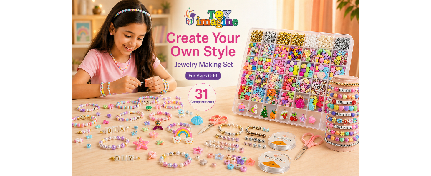 Toy Imagine DIY Bracelet Making Kit for Girls Ages 6–14