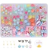 Ambitieux Children Jewelry Making Craft Bracelet Kits set for Kids - DIY 24 Compartment Box, 400+ Colorful Beads, Ear Hangings, Lobster Locks & Rings , 8 Pcs of Charms With Accessories - Birthday Gift for Girls 4 5 6 7 Years Packed in a sturdy corrugated 