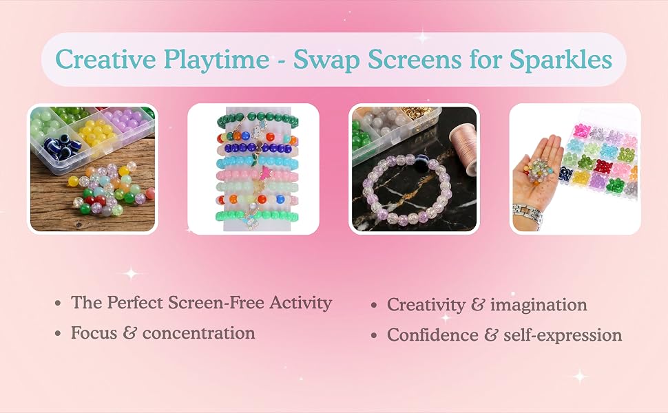 Ambitieux Children Jewelry Making Craft Bracelet Kits set for Kids - DIY 24 Compartment Box, 400+ Colorful Beads, Ear Hangings, Lobster Locks & Rings , 8 Pcs of Charms With Accessories - Birthday Gift for Girls 4 5 6 7 Years Packed in a sturdy corrugated 