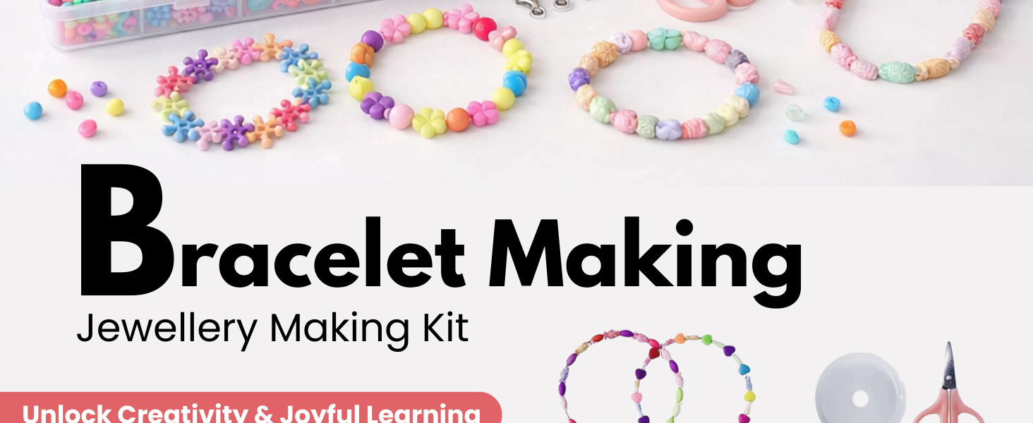 Niwlix Diwali Gift for Kids, Boys & Girls – Bracelet Making Kit, Colorful Jewellery Making Kit for Kids DIY Bead Set Making, Toys for Girls Age 6-12 Years Old Gifts for Girls