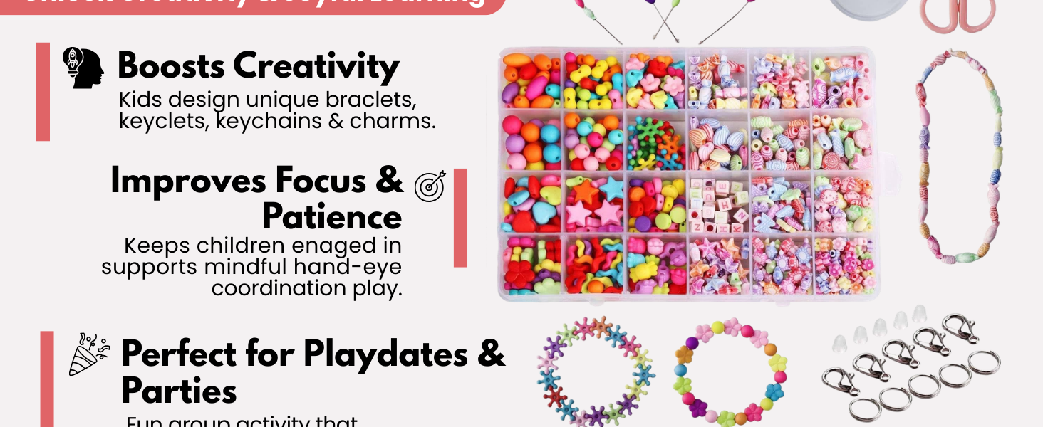 Niwlix Diwali Gift for Kids, Boys & Girls – Bracelet Making Kit, Colorful Jewellery Making Kit for Kids DIY Bead Set Making, Toys for Girls Age 6-12 Years Old Gifts for Girls