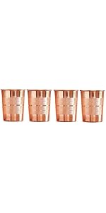 100% Pure Copper Tumbler 300ml | Ayurvedic Drinking Glass for Water | Handcrafted Copper Utensil for Daily Use – 2Pcs Set