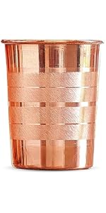 100% Pure Copper Tumbler 300ml | Ayurvedic Drinking Glass for Water | Handcrafted Copper Utensil for Daily Use – 2Pcs Set