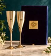 INDIAN ART VILLA Pure Copper Drinkware Gift Set of Hammered Design 1 Bottle & 2 Glass with Blue Box, Gifting Item for Diwali, Birthday & Parties, Bottle-900 ML & Glass- 275 ML