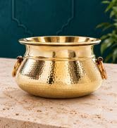 INDIAN ART VILLA Pure Copper Drinkware Gift Set – Embossed Design with 1 Bottle (900 ML) & 2 Glasses (275 ML) in a Blue Box – Gifting Item for Diwali, Weddings, and Festive Occasions