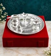 Indian Art Villa Pure Copper Drinkware Gift Set of 1 Bottle & 2 Glass with Royal Blue Box, Gifting Item for Diwali, Birthday & Parties (Volume-1 Litre, Half Hammered with Lacquer Finish)