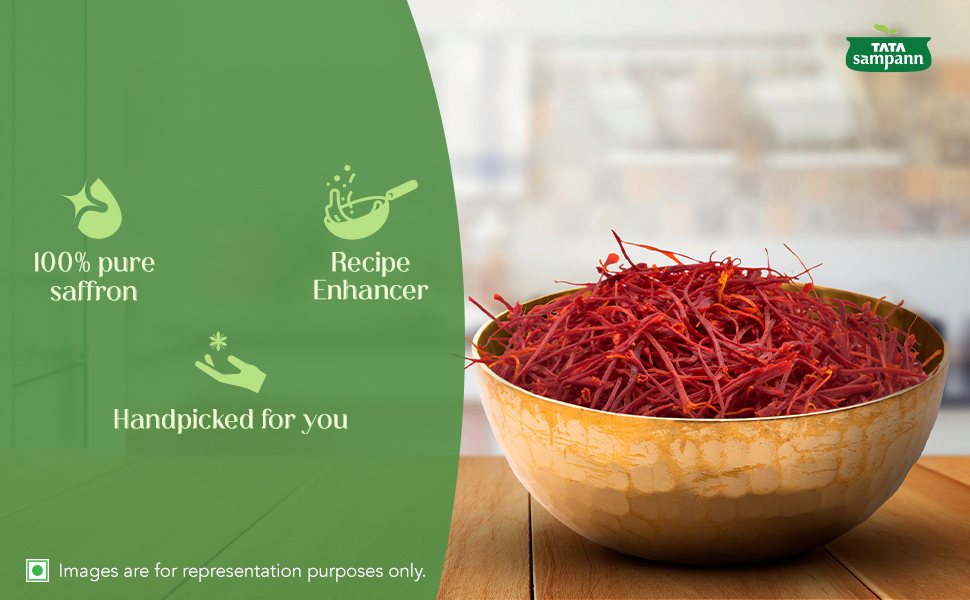 Tata Sampann Golden Saffron, 1g, Natural Aroma & Colour, Pure & Natural Kesar, ISO 3632 Tested