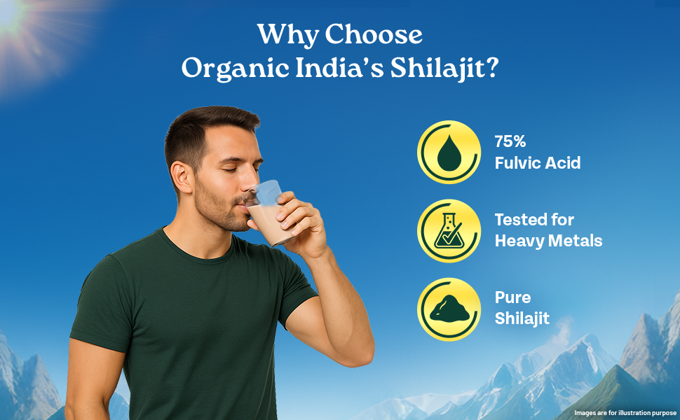 A TATA Product - Organic India Shilajit Resin, 20g, For Strength, Stamina, Energy & Vitality, 75% Fulvic Acid, Boosts Strength & Endurance, Triphala Purified, Tested For Heavy Metals