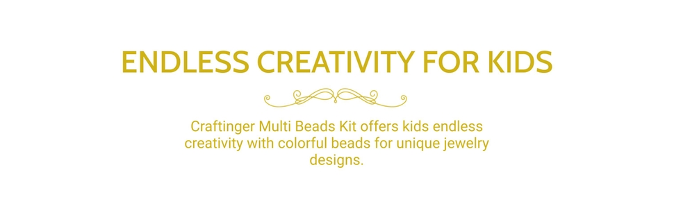 Craftinger Multi Beads for Jewellery Making Kit, Colorful Beads Set for Kids DIY Craft Bracelet Necklace Making, Activity Games for Girls Age 6-12 Years Old
