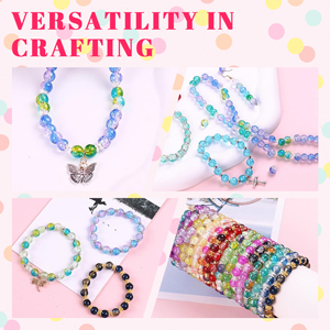 SANNIDHI 8mm Crackle Glass Beads 24-Color DIY Bracelet Making