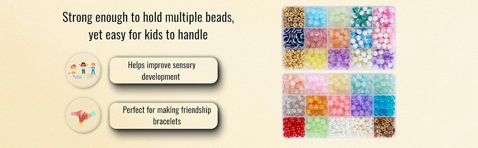 Ambitieux DIY Bracelet Making Kit for Girls – 30 Types of 600+ pcs of Crackle, Jelly & Pearl Beads golden ring in 2 Boxes with Charms, Hooks, 2 Elastic Threads & Cutter – Craft Kit for Kids Age 7-12 Return Gift Idea
