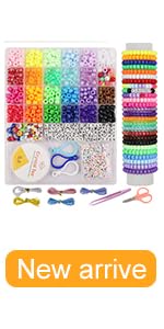 SANNIDHI 3868pcs Clay Beads Bracelet Making Kit, 18 Colours for Girls