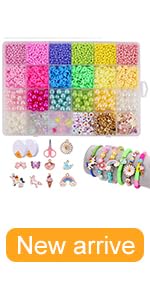 SANNIDHI 3868pcs Clay Beads Bracelet Making Kit, 18 Colours for Girls