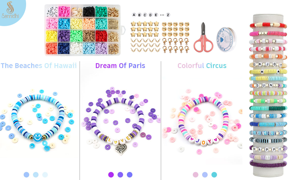 SANNIDHI 3868pcs Clay Beads Bracelet Making Kit, 18 Colours for Girls