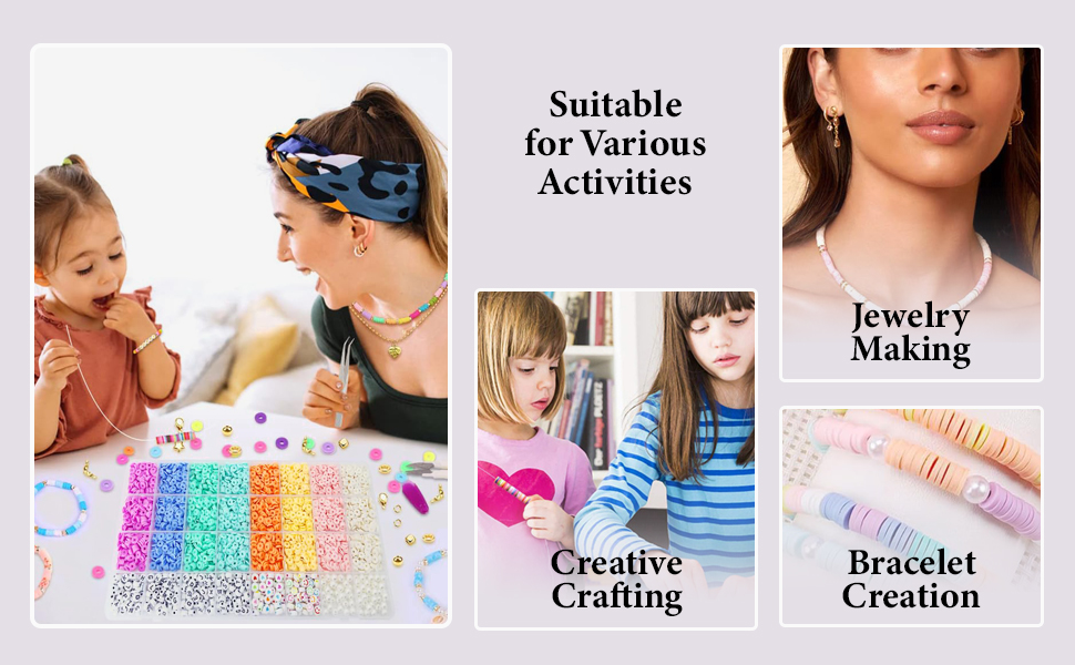 SANNIDHI 3860pcs Clay Beads Kit for Bracelet Making, 8-Color Letter