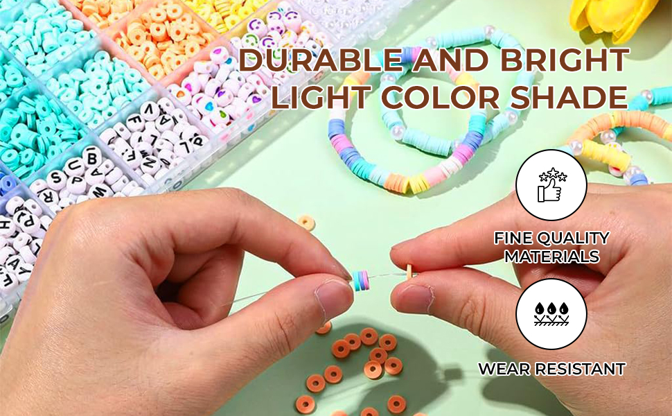 SANNIDHI 3860pcs Clay Beads Kit for Bracelet Making, 8-Color Letter