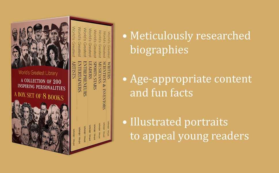 World's Greatest Library : A Collection of 200 Inspiring Personalities (Box Set of 8 Biographies)