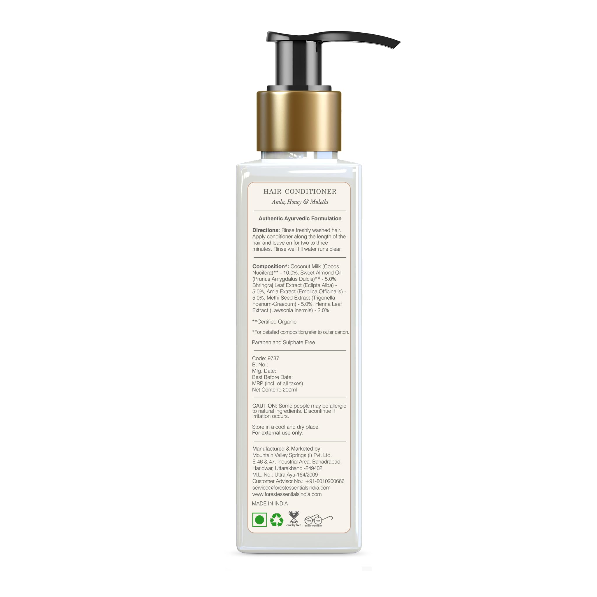 Forest Essentials Hair Conditioner Amla, Honey & Mulethi – view 6