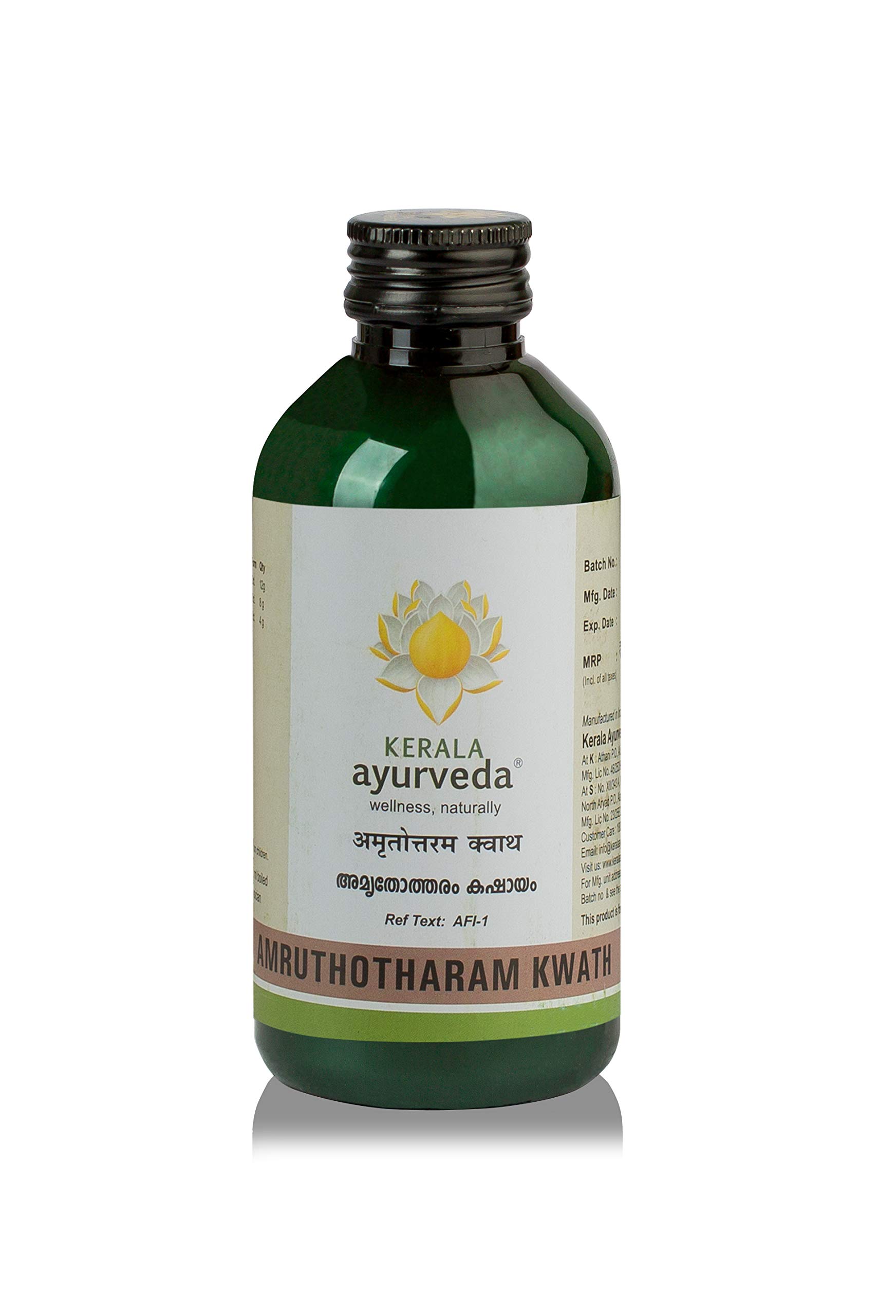 Bottle of Kerala Ayurveda Amruthotharam Kwath herbal digestive kwath