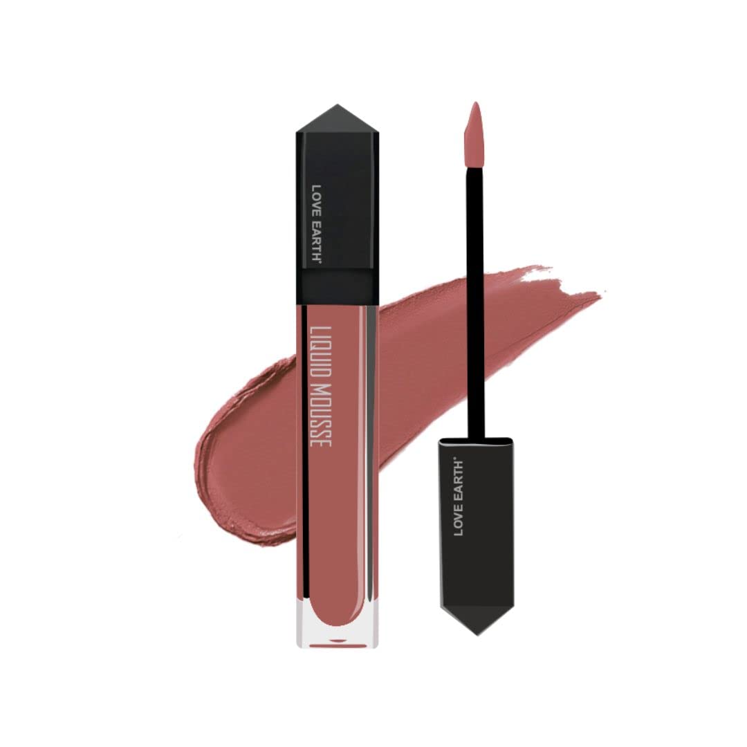 Citrus Cosmo matte liquid lipstick tube and warm brown lip color