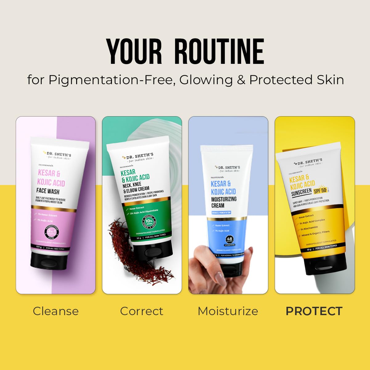 Dr. Sheth's Kesar & Kojic Acid Sunscreen with SPF 50 Pa++++ – view 8