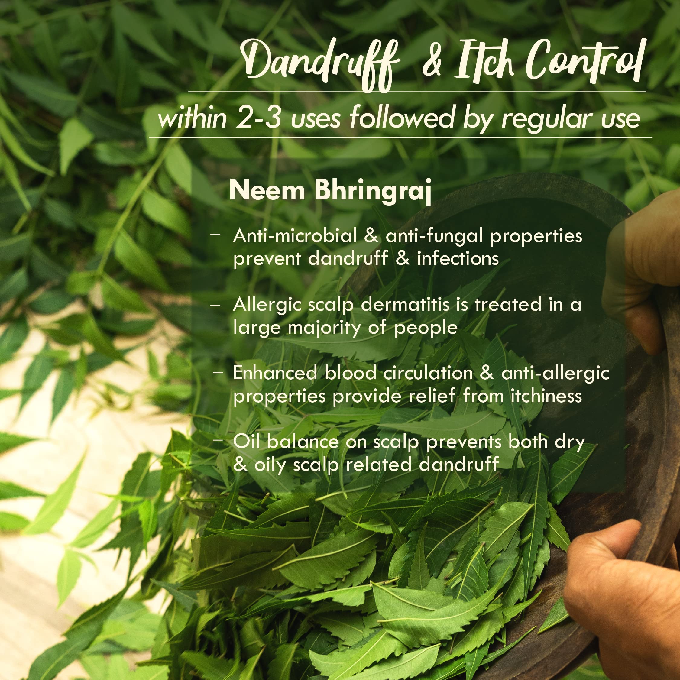 Nat Habit Neem Bhringraj Hair Oil For Men & Women, Reduces Dandruff, Suitable For All Hair Types, No Paraffin, Mineral Oil, Preservatives & Chemicals, 100 ml – view 3