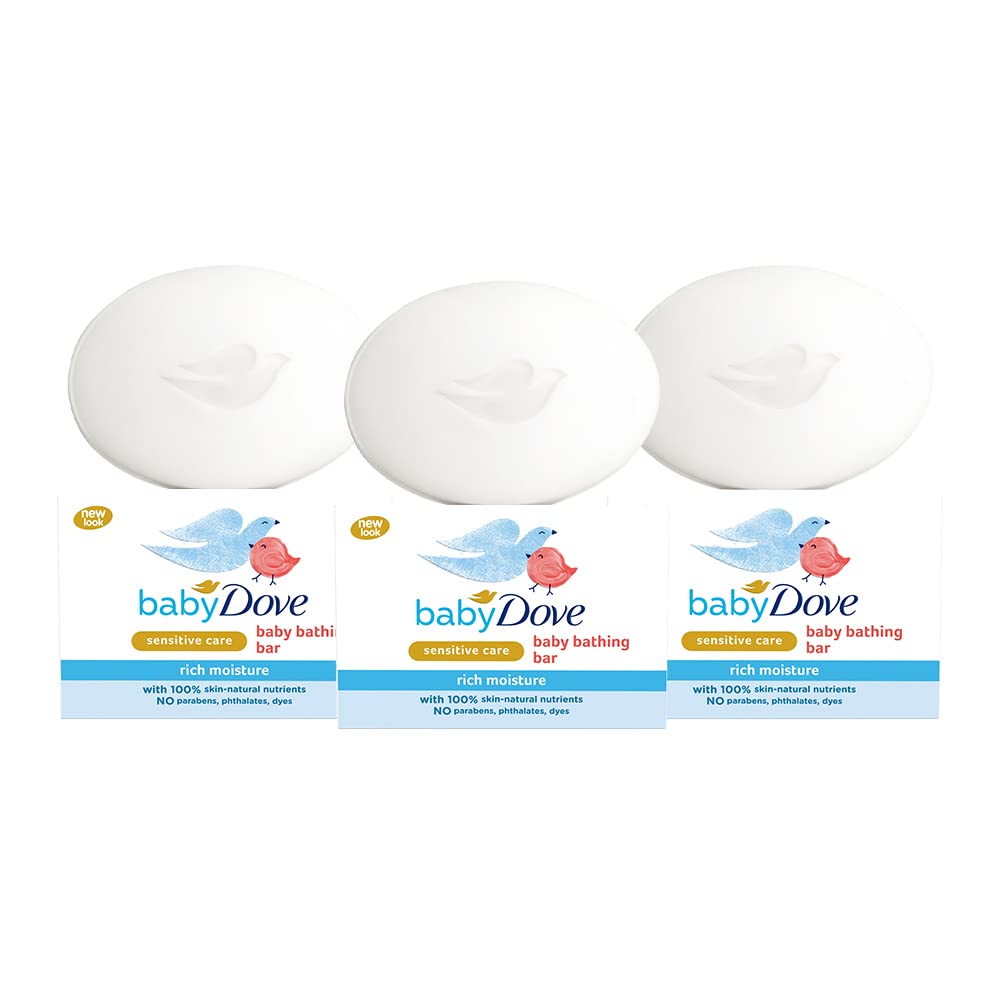 Baby Dove baby soap bar combo pack with three bars